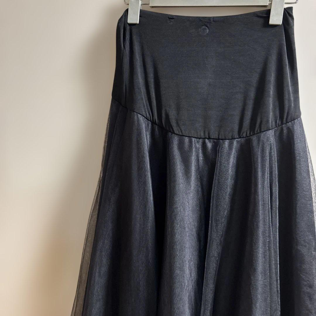 CHACOTT チュールのフレアスカート M 黒