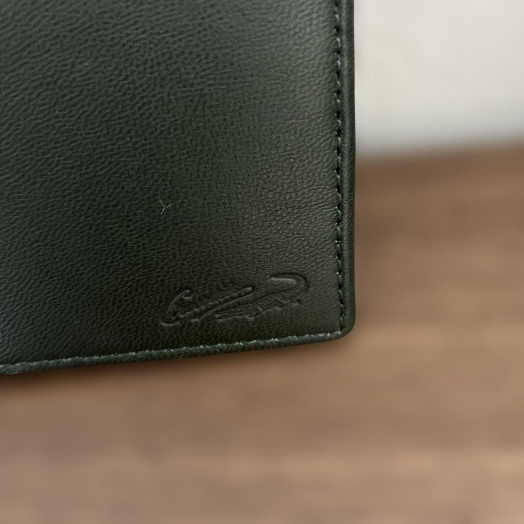 ラコステ ダークグリーン レザー 二つ折り財布 - メルカリ