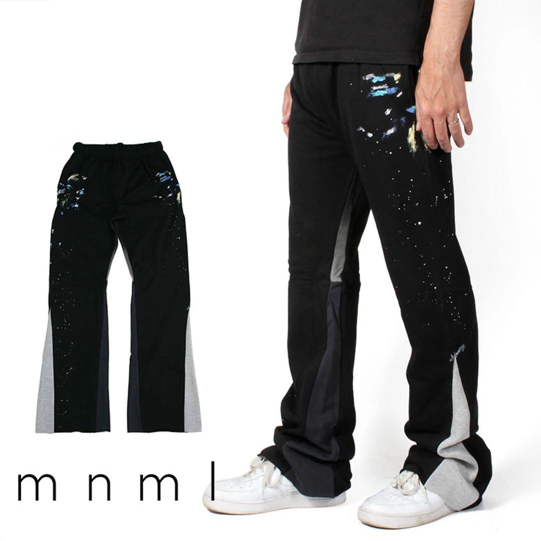 mnmlミニマルフレアスウェットパンツsブラック mnml ブラック スウェットパンツ M - メルカリ