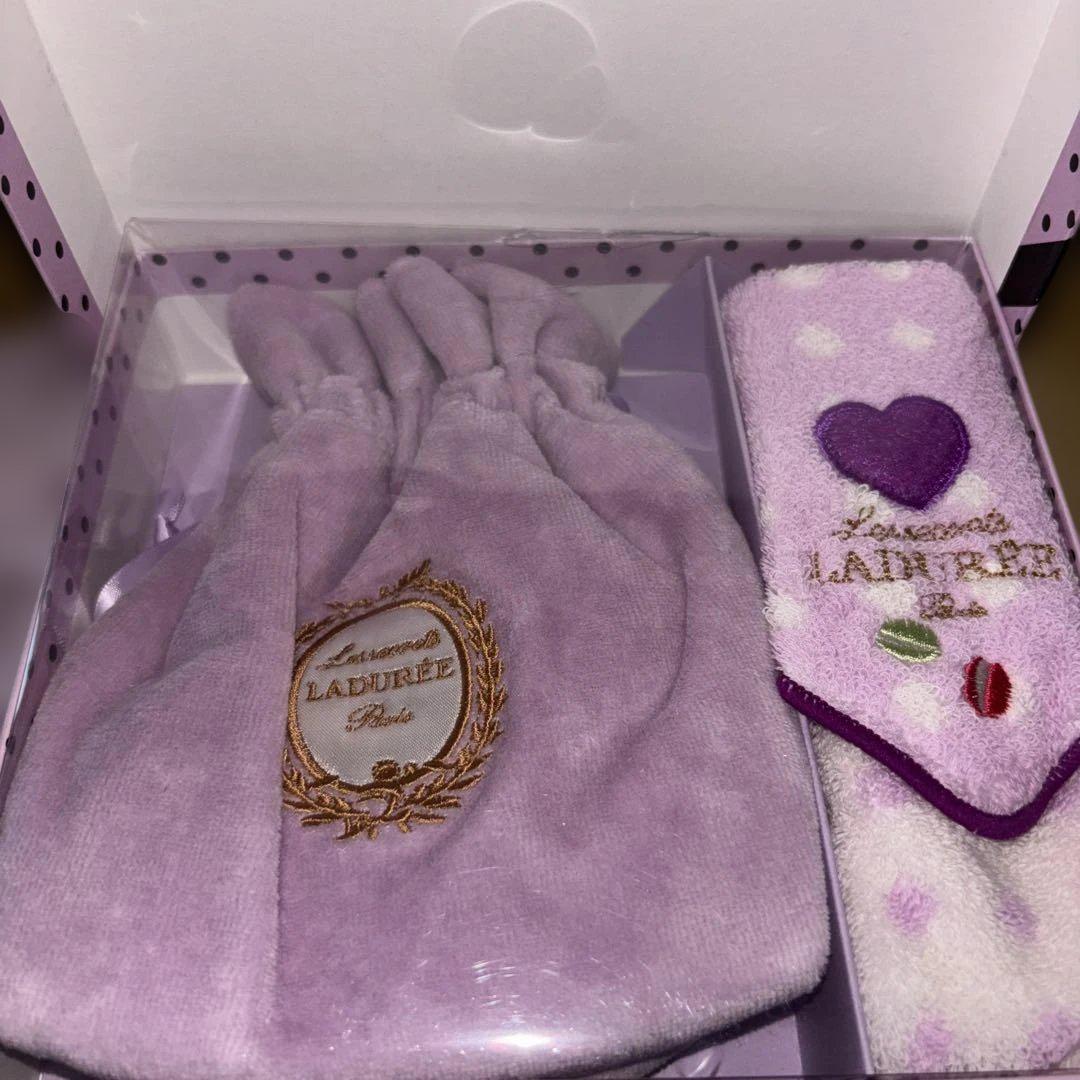 【LADURÉE 】猫デザイン タオルセットとトートバッグ