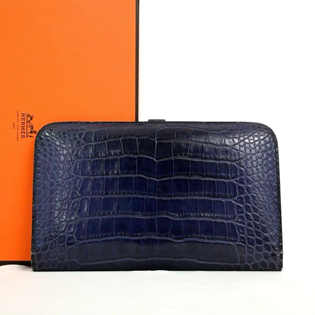 エルメス ドゴン デュオ クロコダイル 折財布 お札 カード 小銭HERMES MEDICALDB_JP