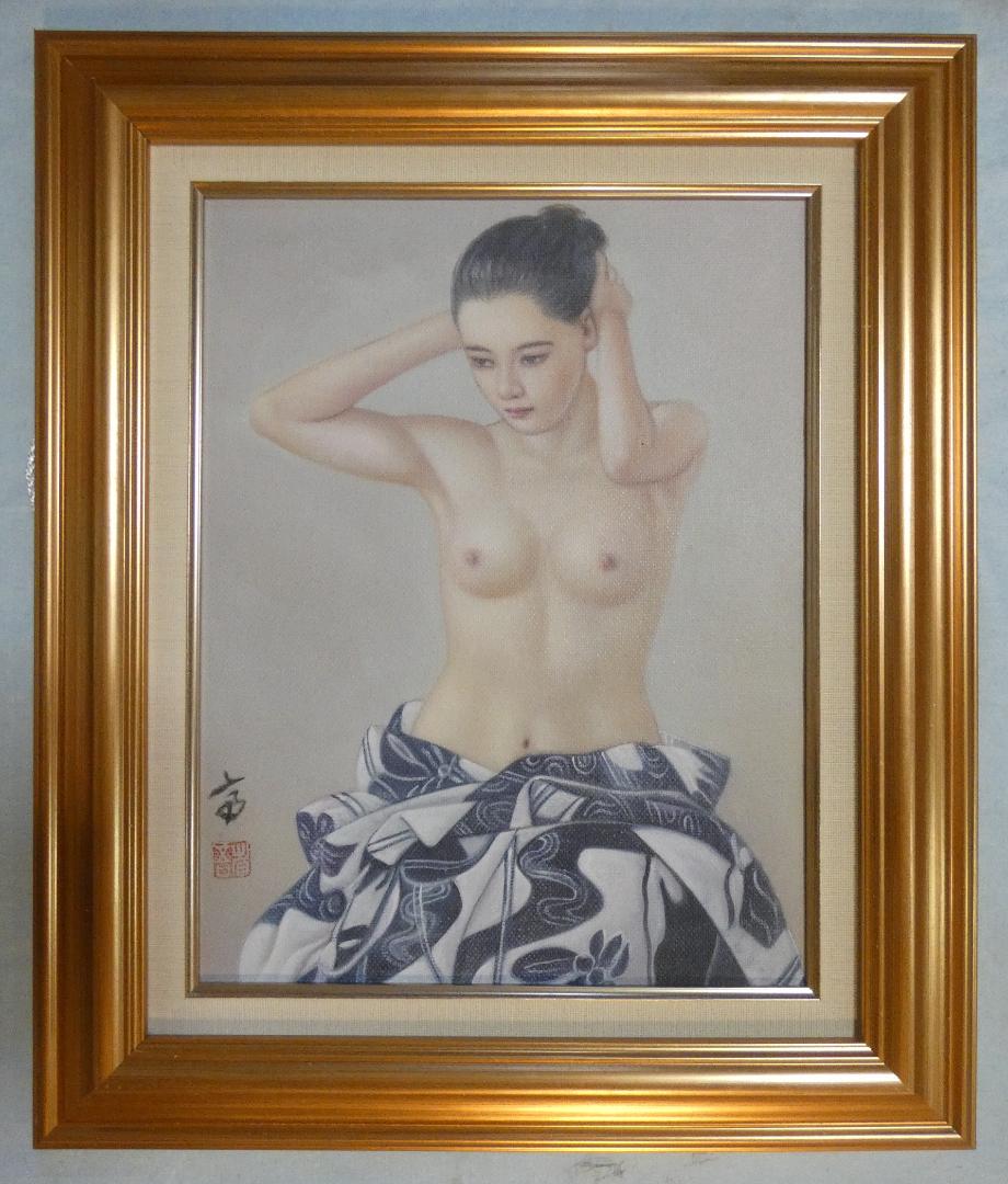絵画　 油彩　高塚省吾「人物」 サイン　F6サイズ　額装済み 肉筆手描き