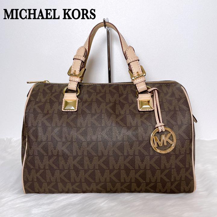 【超目玉枠】
 ミニボストン KORS 【美品】MICHAEL モノグラム チャーム付き MK柄 ボストンバッグ