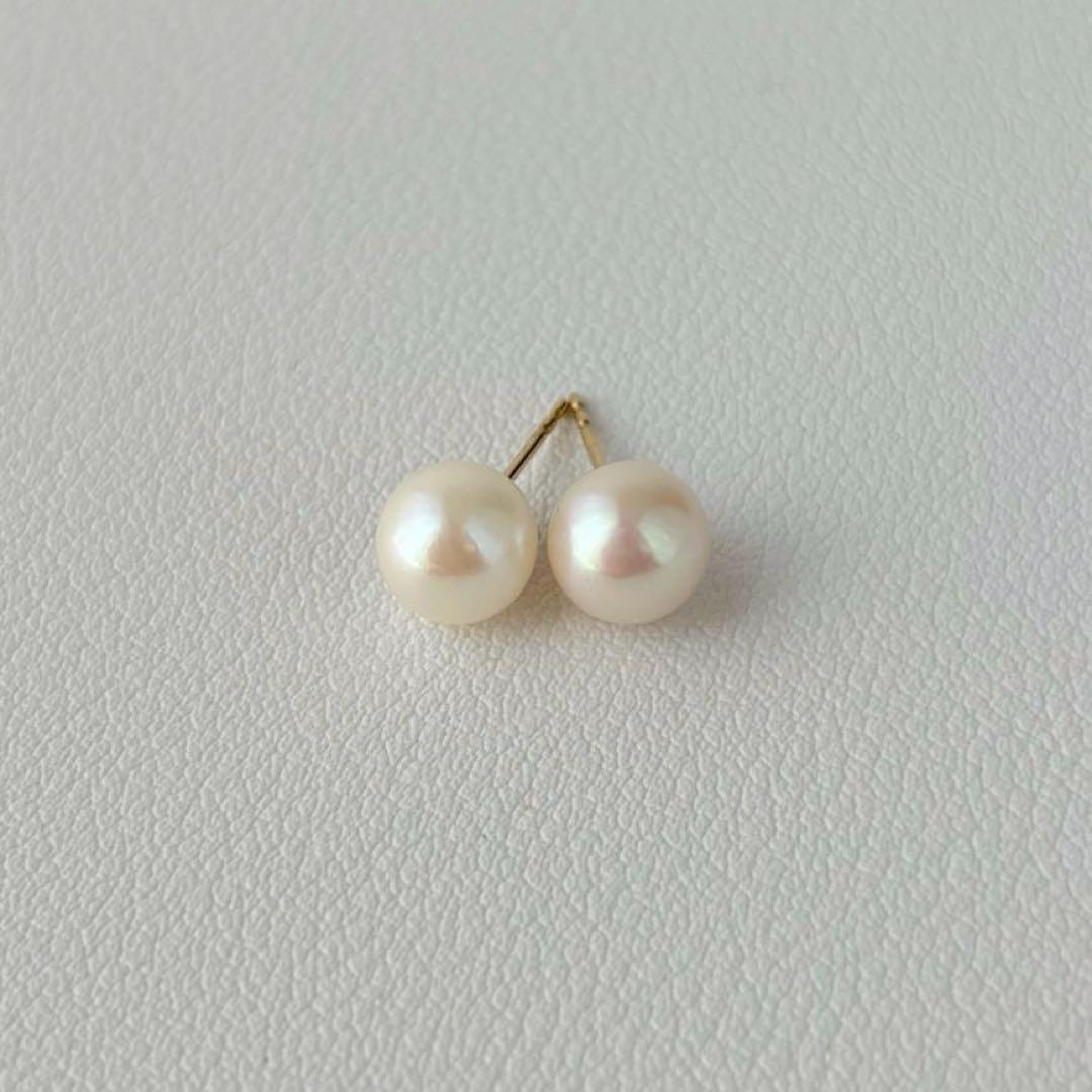 あこや真珠 ピアス あこやパール 一粒ピアス akoya あこや真珠ピアス 一粒ピアス アコヤパール 14kgf No.232 - メルカリ