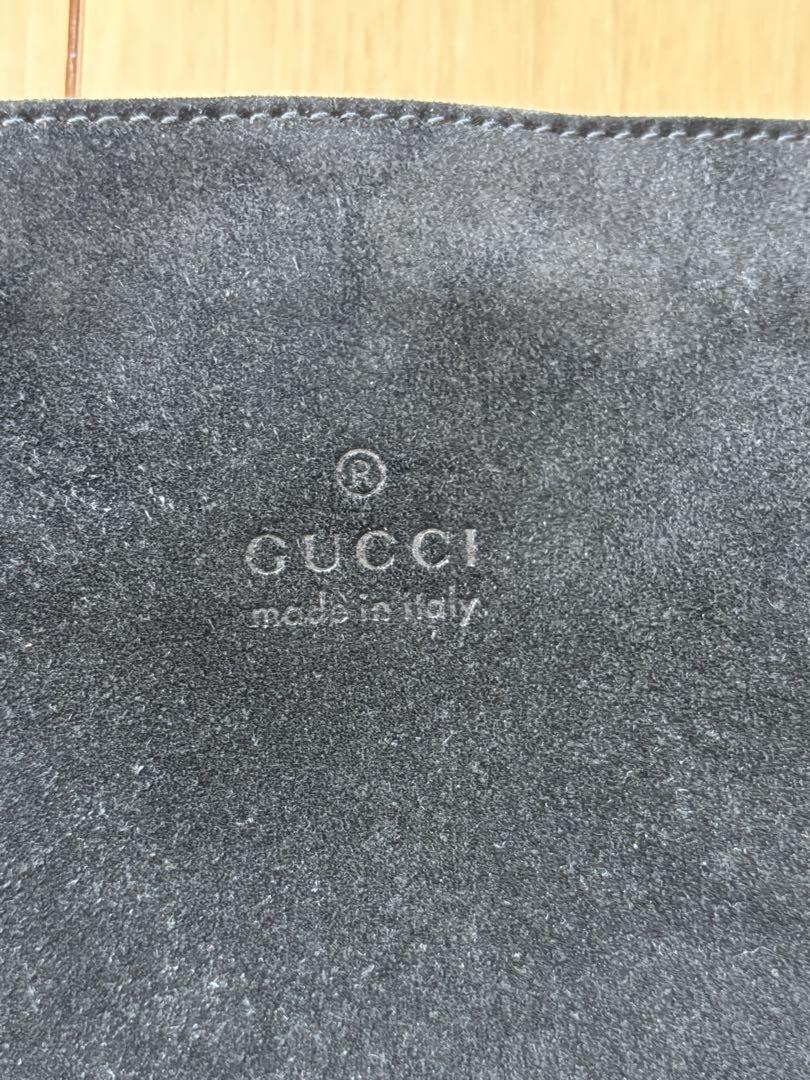 GUCCI グッチ ブラック スエード ショルダーバッグ - メルカリ