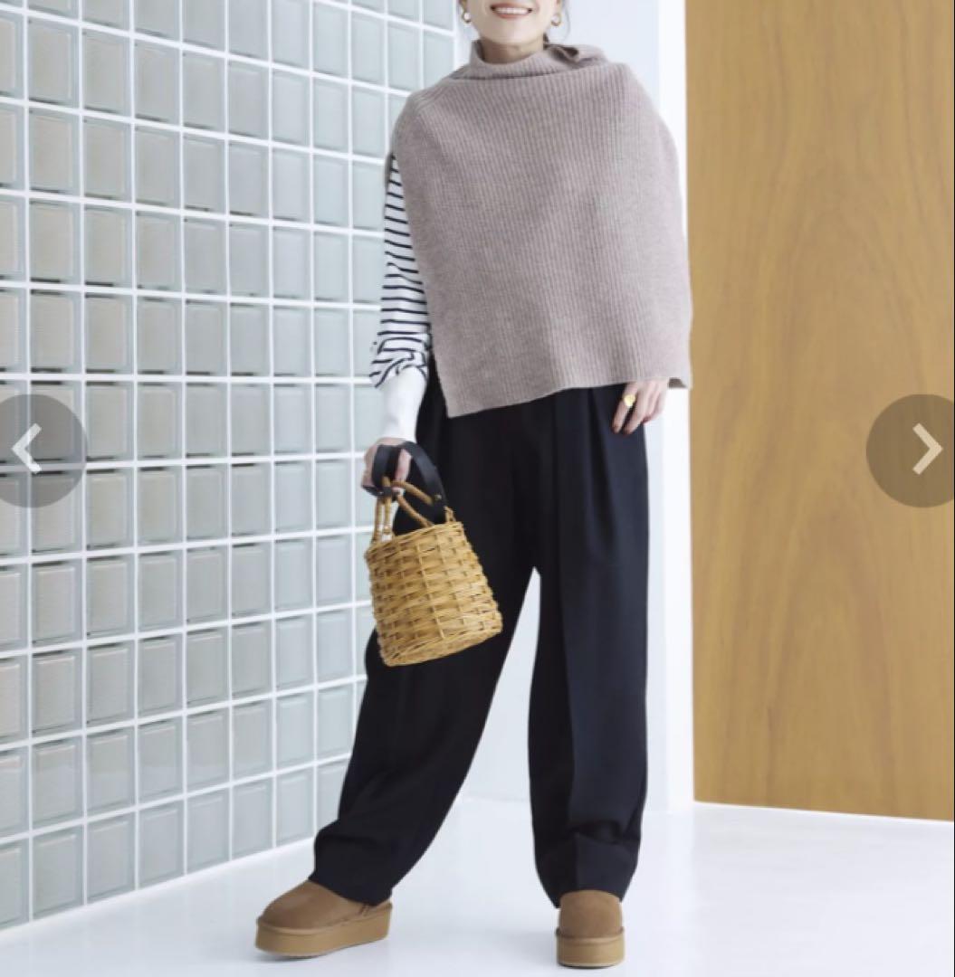 美品　五明祐子さんコラボ　TWEEDMILL ツイードミル　ニットポンチョ