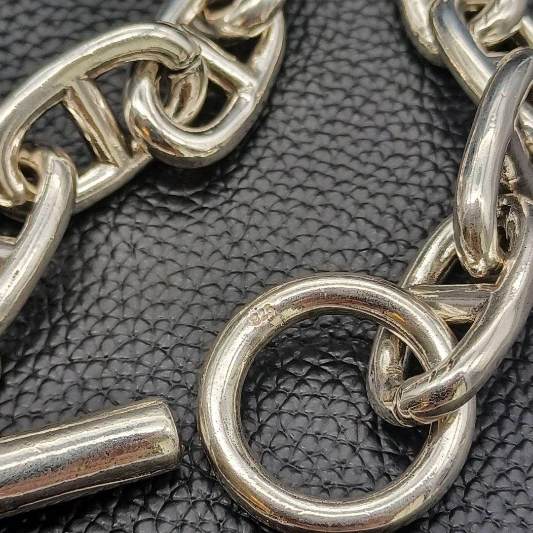 【高級】 925 刻印 シルバーブレスレット シェーヌダンクル マンテル 錨 高級】 925 刻印 シルバーブレスレット シェーヌダンクル