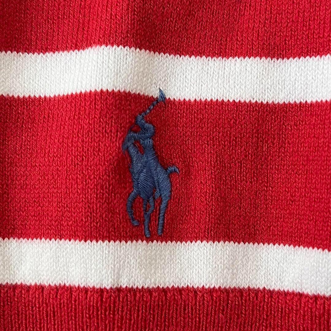 ★未使用級★POLO RALPH LAUREN ボーダーサマーニット半袖 赤 ☆未使用級☆POLO RALPH LAUREN ボーダーサマーニット半袖 赤