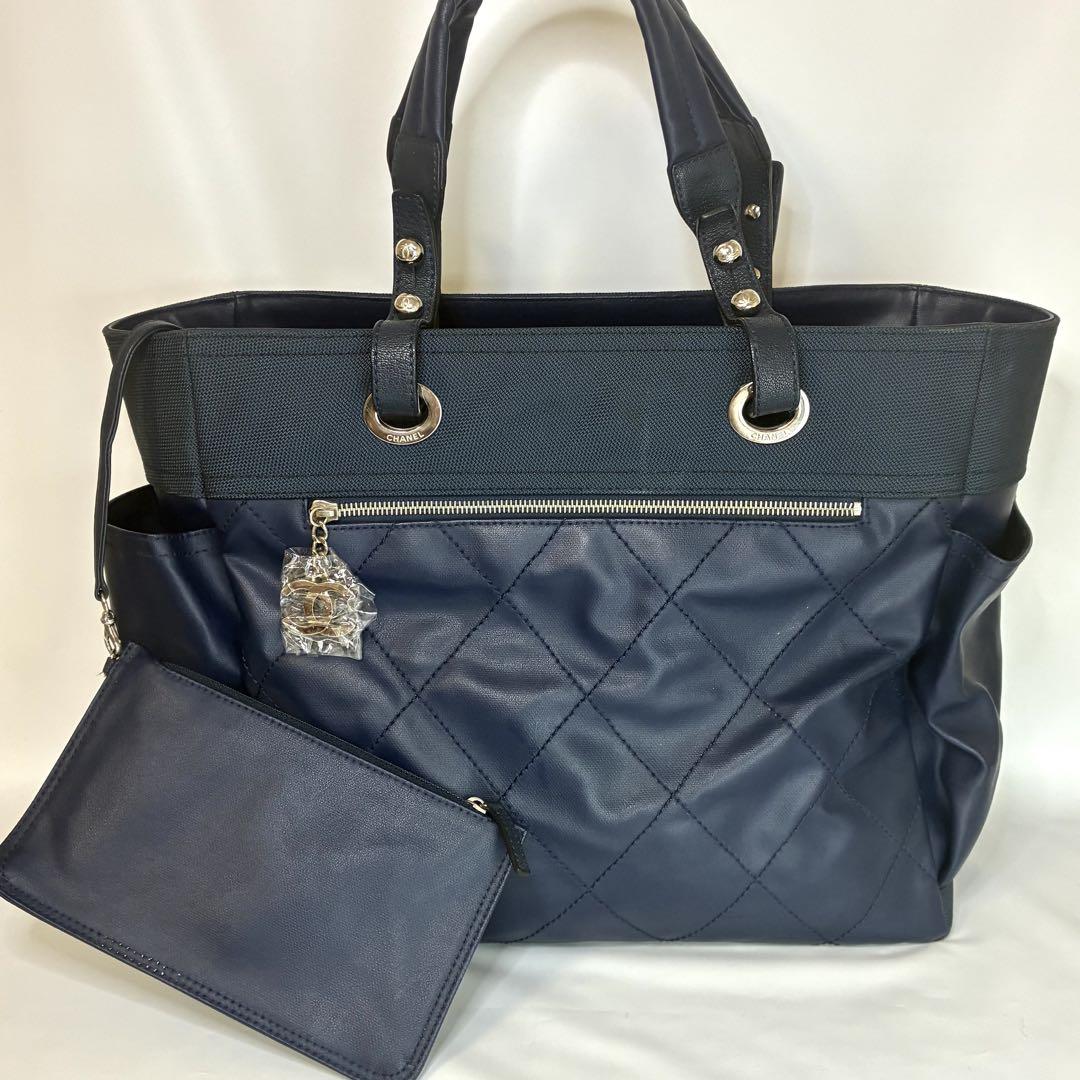 【超極美品】　CHANEL　パリビアリッツ　トートバッグ　GM　ブルー　大容量