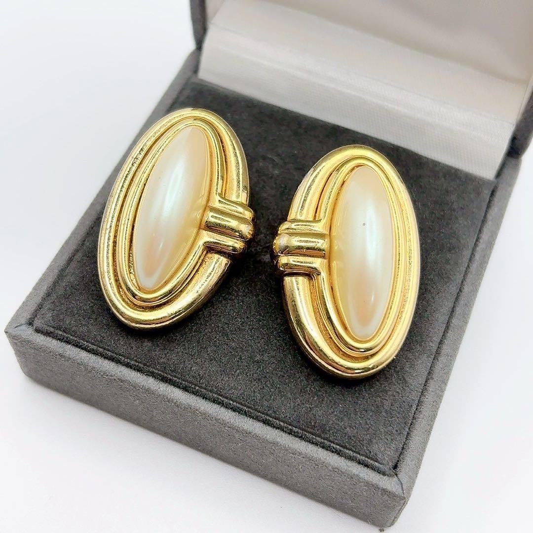 ジバンシー イヤリング パール ゴールド ヴィンテージ クリップ式Givenchy