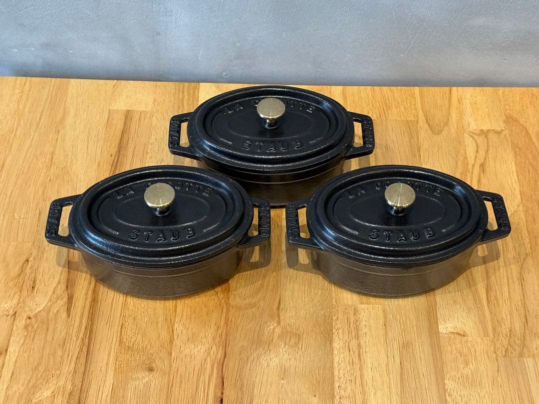 STAUB 鋳鉄オーバル11 3個セットStaub
