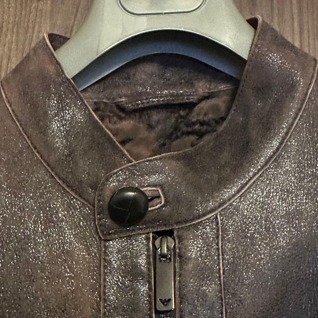 【超美品】EMPORIO ARMANI 最高級本革ロングコート ヴィンテージ加工 【超美品】EMPORIO ARMANI 最高級本革ロングコート ヴィンテージ加工