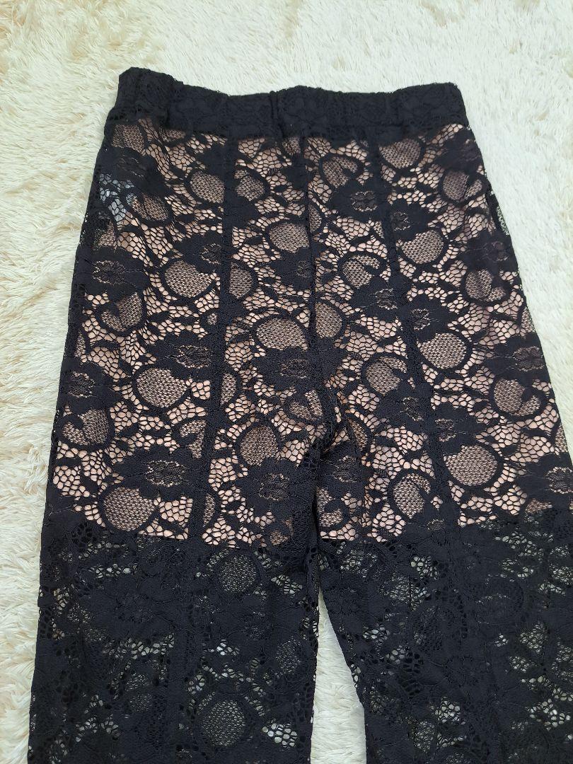 maison special レースフレアパンツ スリッドパンツ インナー付き