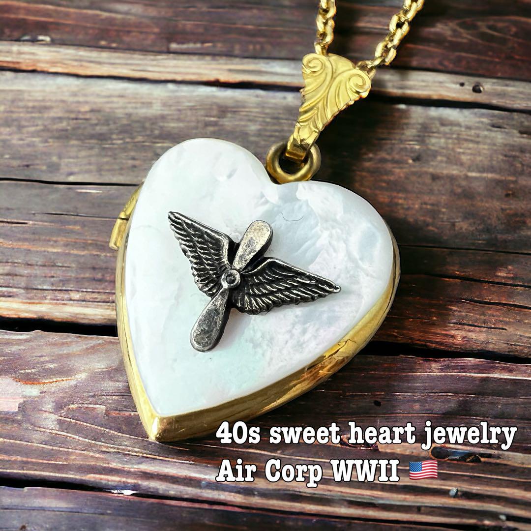 レア 40sスウィートハートジュエリー AIR CORP 金張り ビンテージ