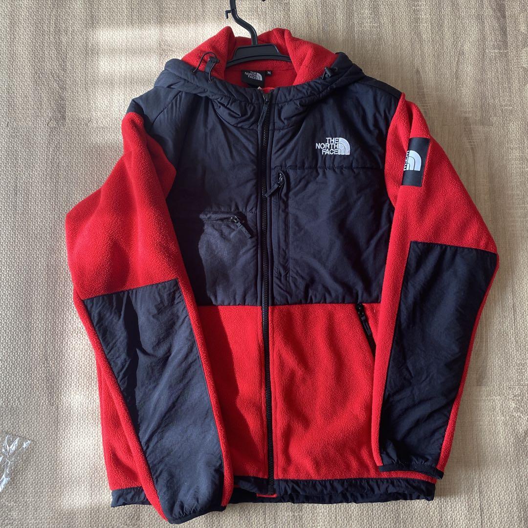 【美品】THE NORTH FACE フリース　パーカー　 赤 THE NORTH FACE フリースパーカー M 赤黒（クリーニング済