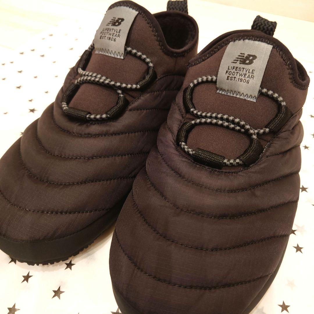 New Balance 裏起毛　スリッポン　黒　スニーカー　アウトドア　24