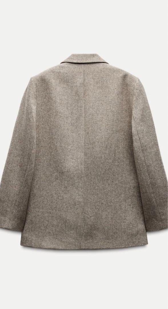 ZARA 新品 完売 ヘリンボーンウールブレンド ストレート