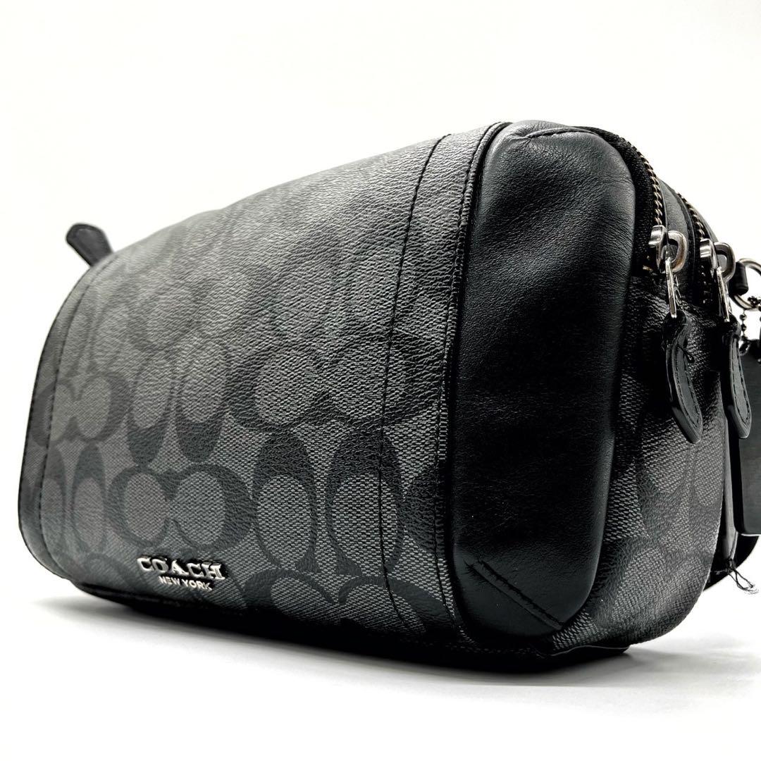 極美品✨COACH ボディバッグ ショルダーバッグ シグネチャー ブラック