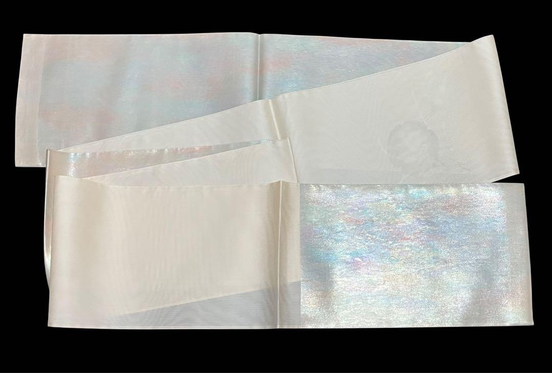 大人気！まとめ一覧 お太鼓柄 袋帯 紗 夏帯 正絹 イ 未使用 葡萄 花文 雪輪 オーロラ 着物・浴衣