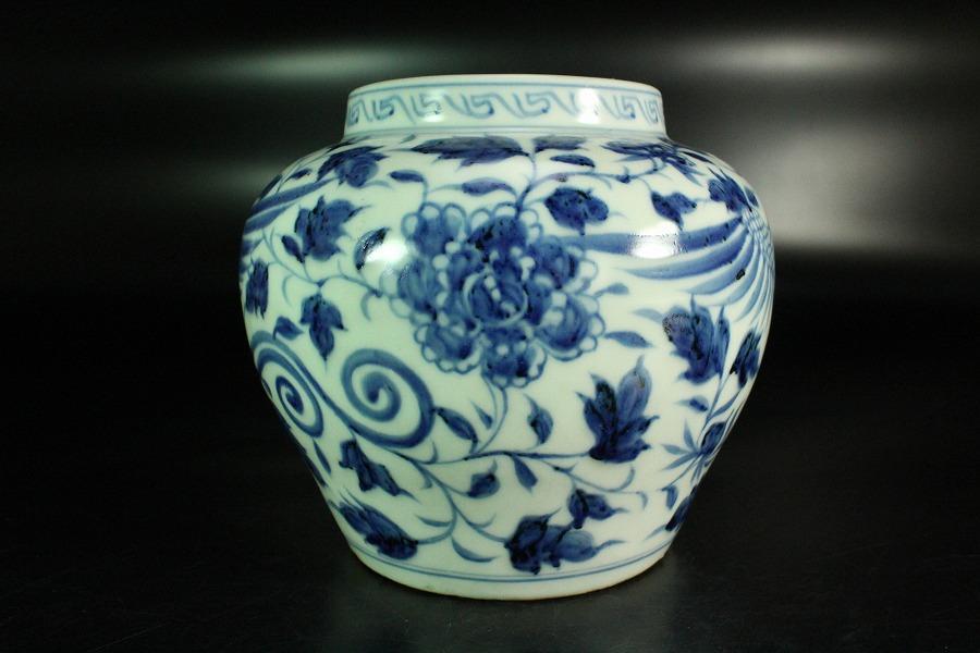 中国美術 青花 纏枝蓮花鳳紋 壷(K-A727) 中国美術 青花 纏枝蓮花鳳紋 壷(K-A727) - メルカリ