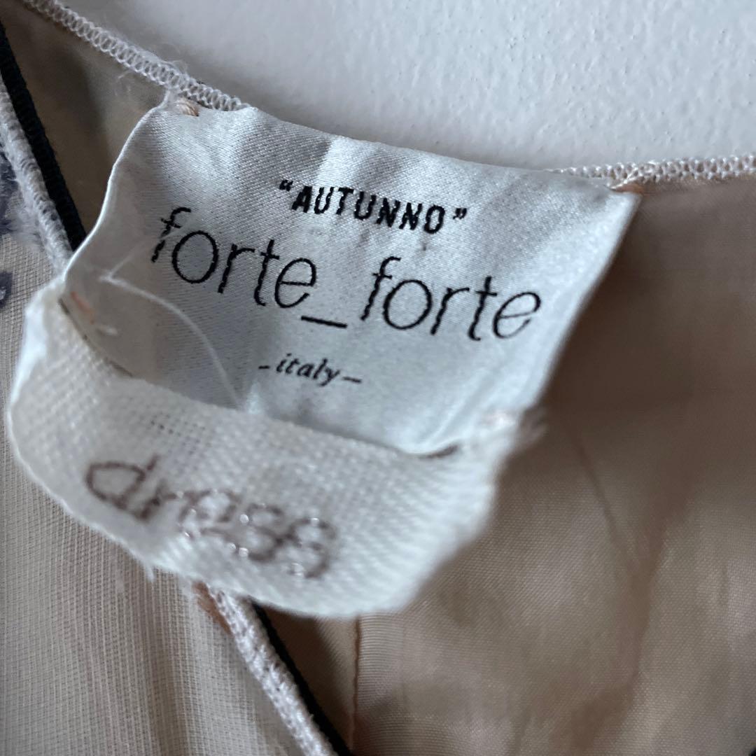 4 forte_forte フォルテフォルテ 花柄 シルク ワンピース ベロア