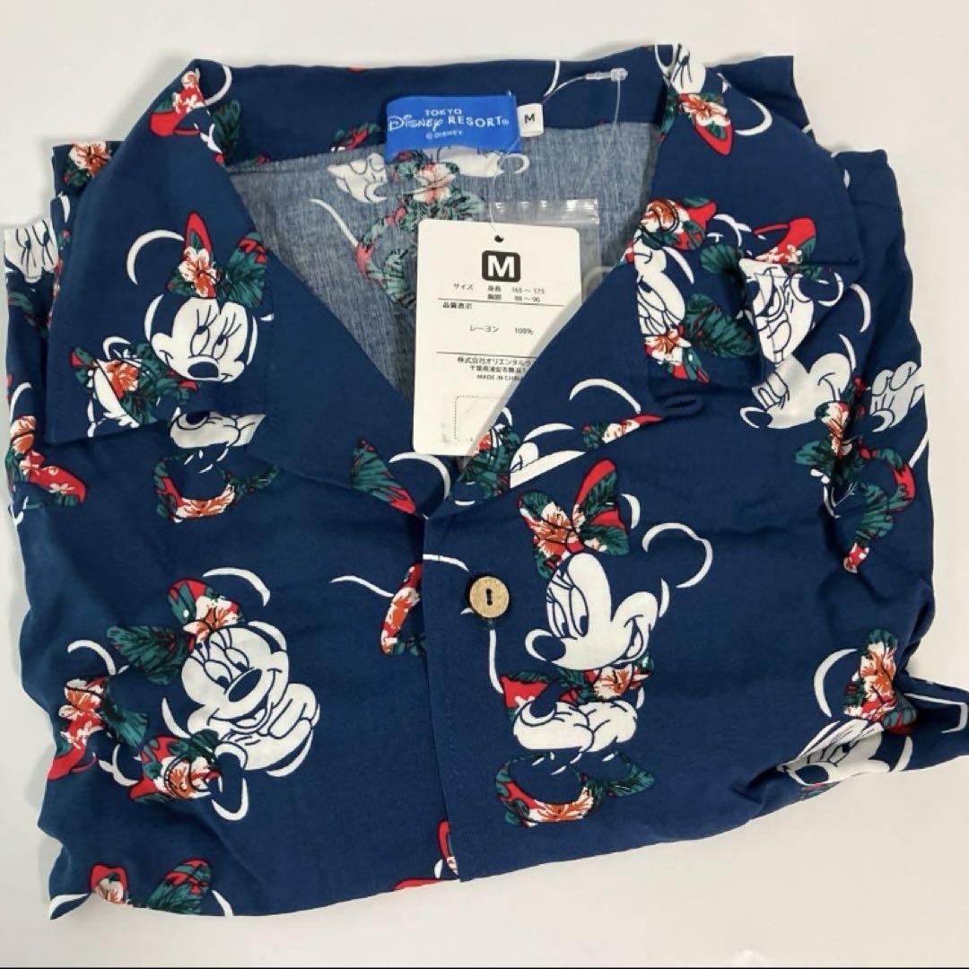 ディズニーアロハシャツ　かなり可愛い。アメリカMサイズ Disney ディズニー ミッキー レディース アロハシャツ Mサイズ