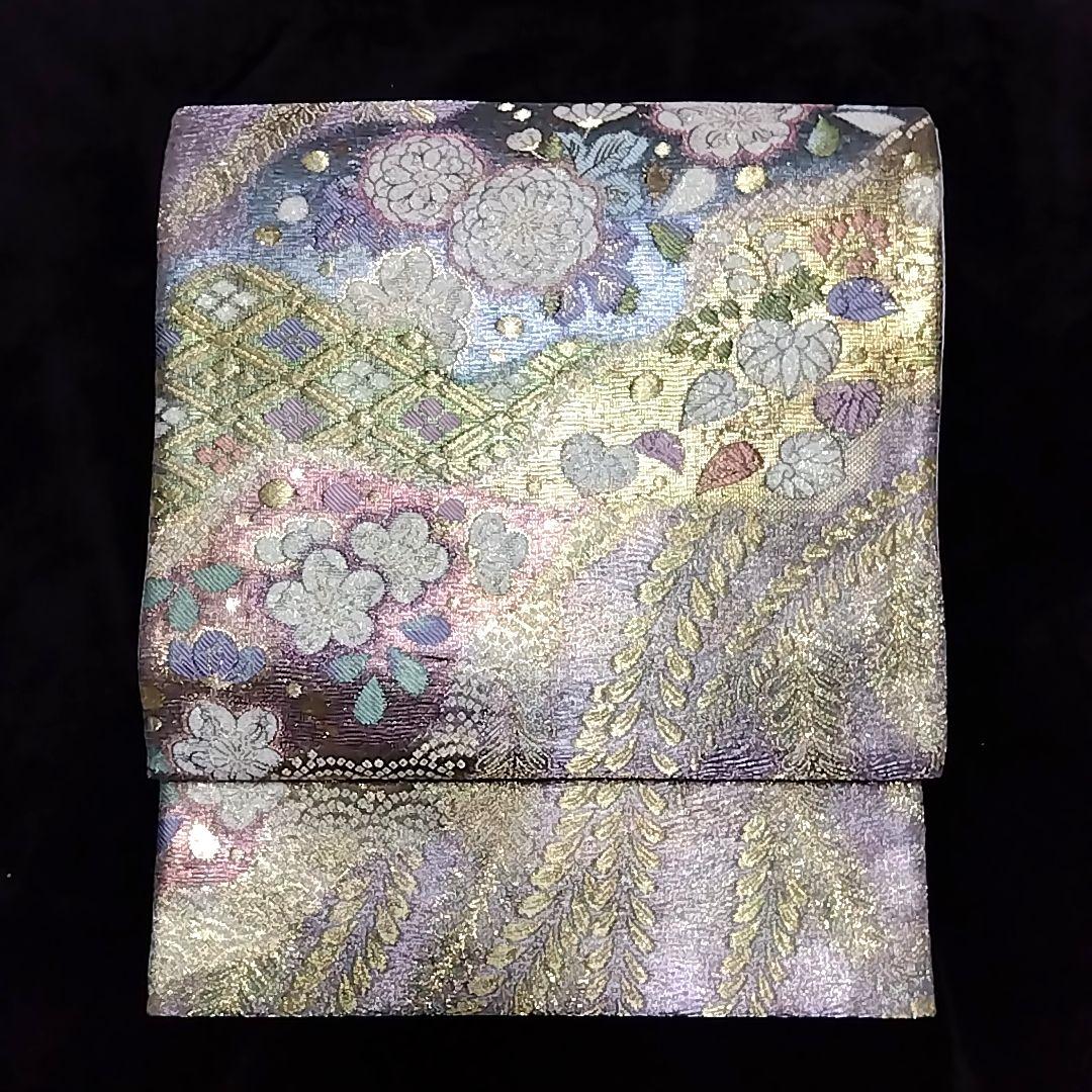 緑 辻ケ花 辻が花  辻ヶ花 セット 訪問着 袋帯 地紋 絞り