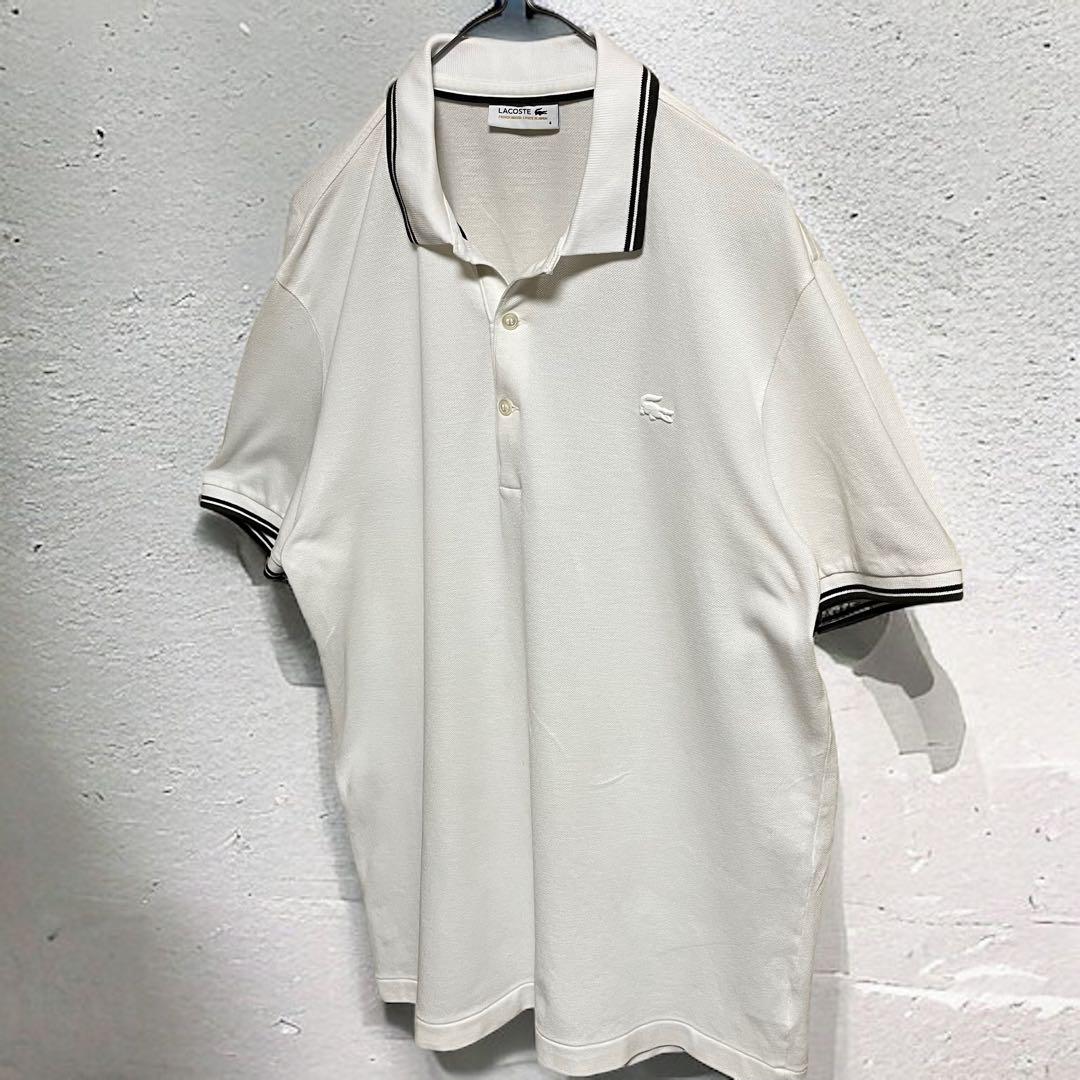 激レア　LACOSTE  Whiteワニ　ポロシャツ　4 激レア LACOSTE Whiteワニ ポロシャツ 4 - メルカリ