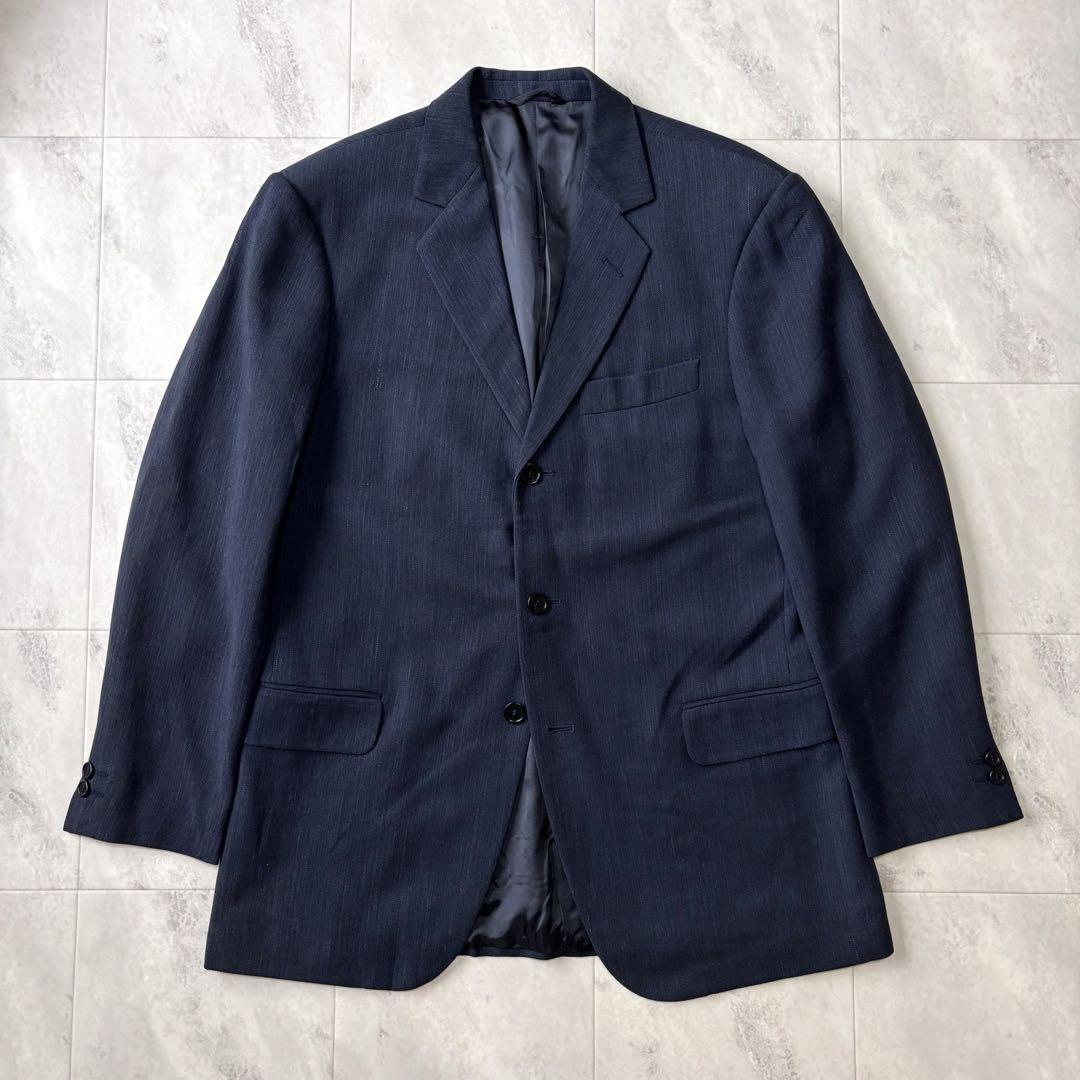 美品】マルセルラサンス ネイビー3Bブレザー シルクリネン