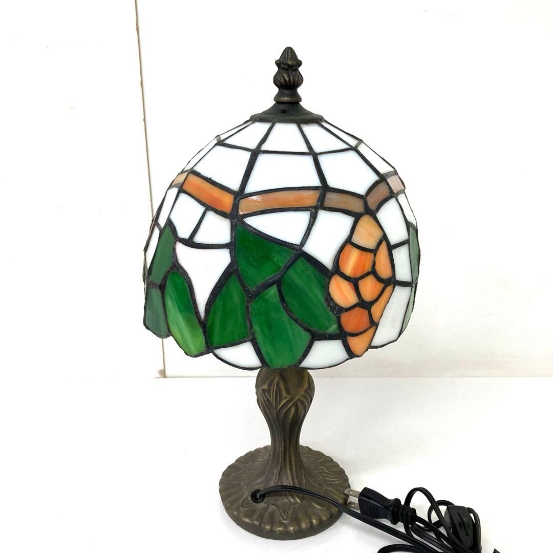 3604-N アンティーク ステンドグラス テーブルランプ オレンジ