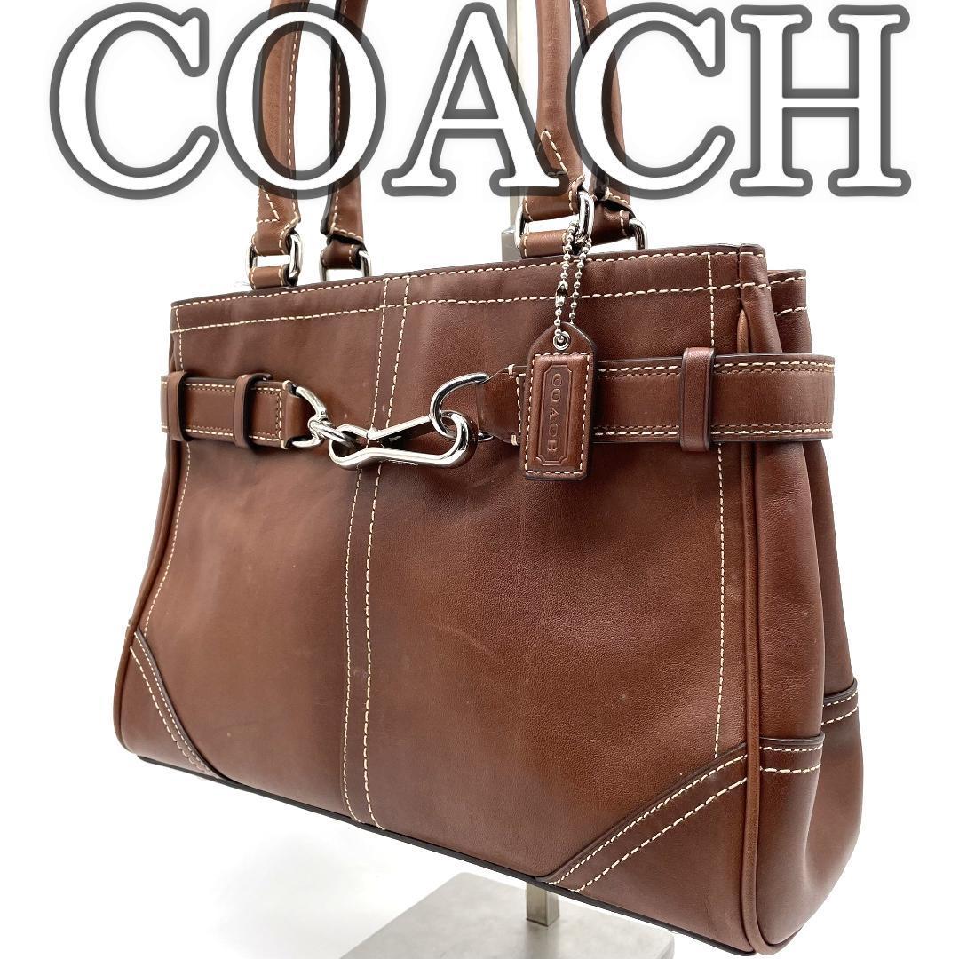 【良品】COACH コーチ ハンドバッグ レザー ブラウン ジャッキー 茶色