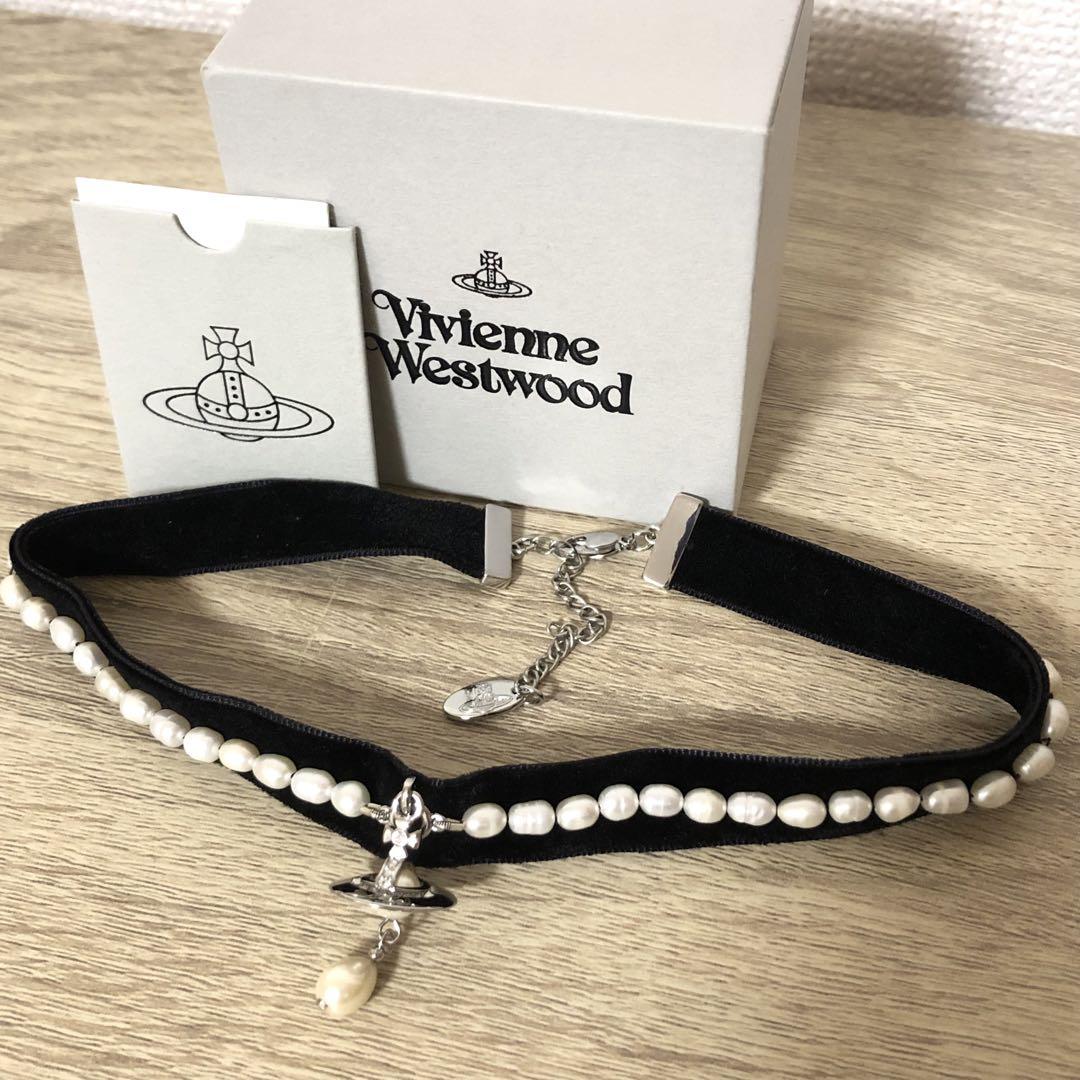 ALEKSAオーブロゴパールネックレス　チョーカー　ヴィヴィアンウエストウッド Vivienne Westwood - ヴィヴィアンウエストウッド ALEKSA オーブ