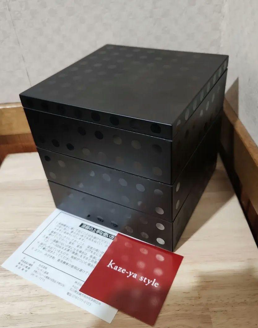 北一漆器 重箱 Kaze-ya style 三段黒ドット柄重 未使用 - メルカリ