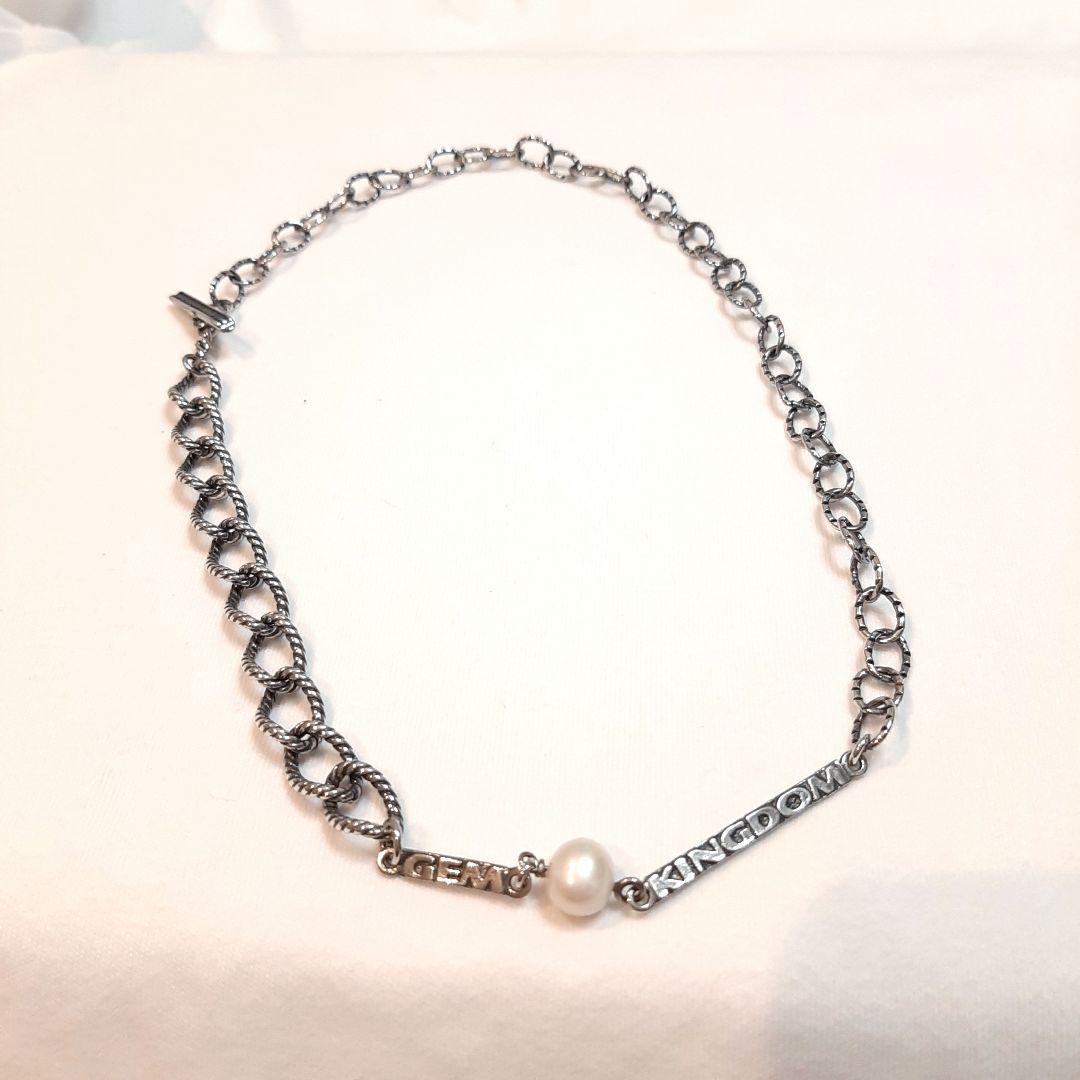 Gem Kingdom ジェムキングダム　グレーパールシルバーチェーンネックレス Gem Kingdom ジェムキングダム グレーパールシルバーチェーン