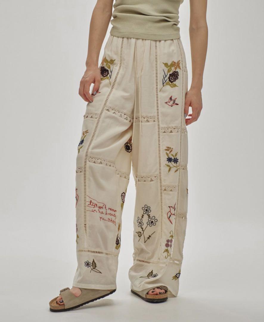 Embroidery Patchwork Trousers 36