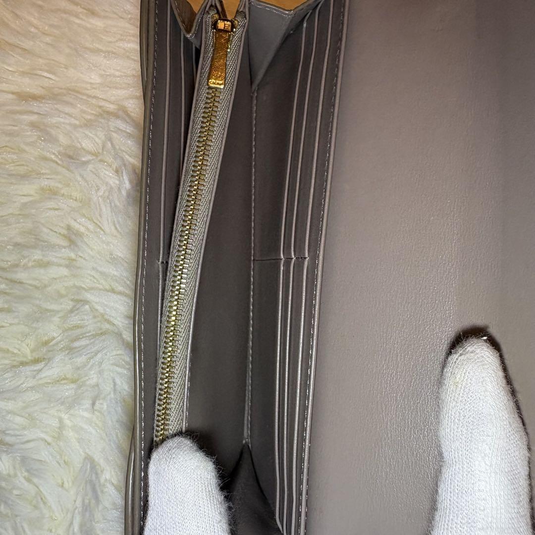美品 CELINE ラージ フラップ ウォレット 長財布 ペブル グレージュ