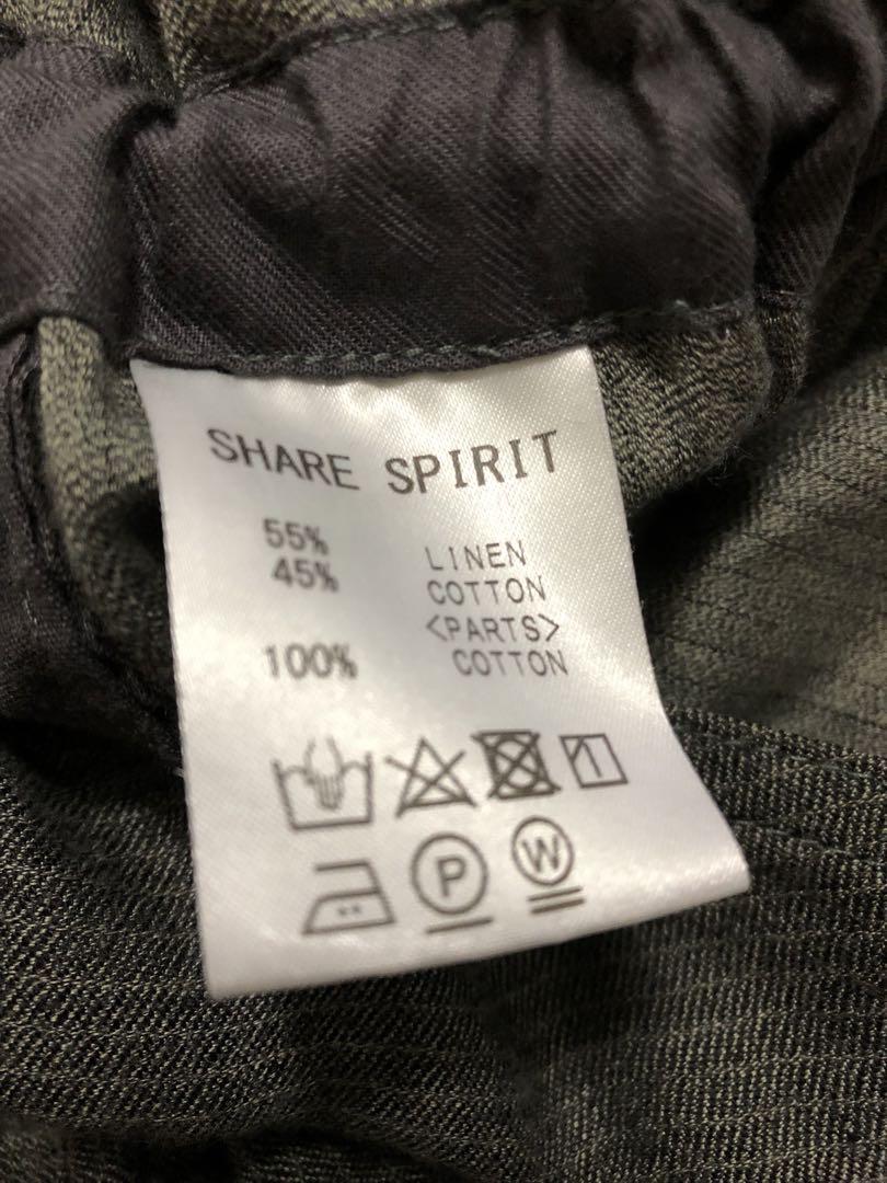 Share Spirit グレー ストライプ オーバーオール　つなぎ