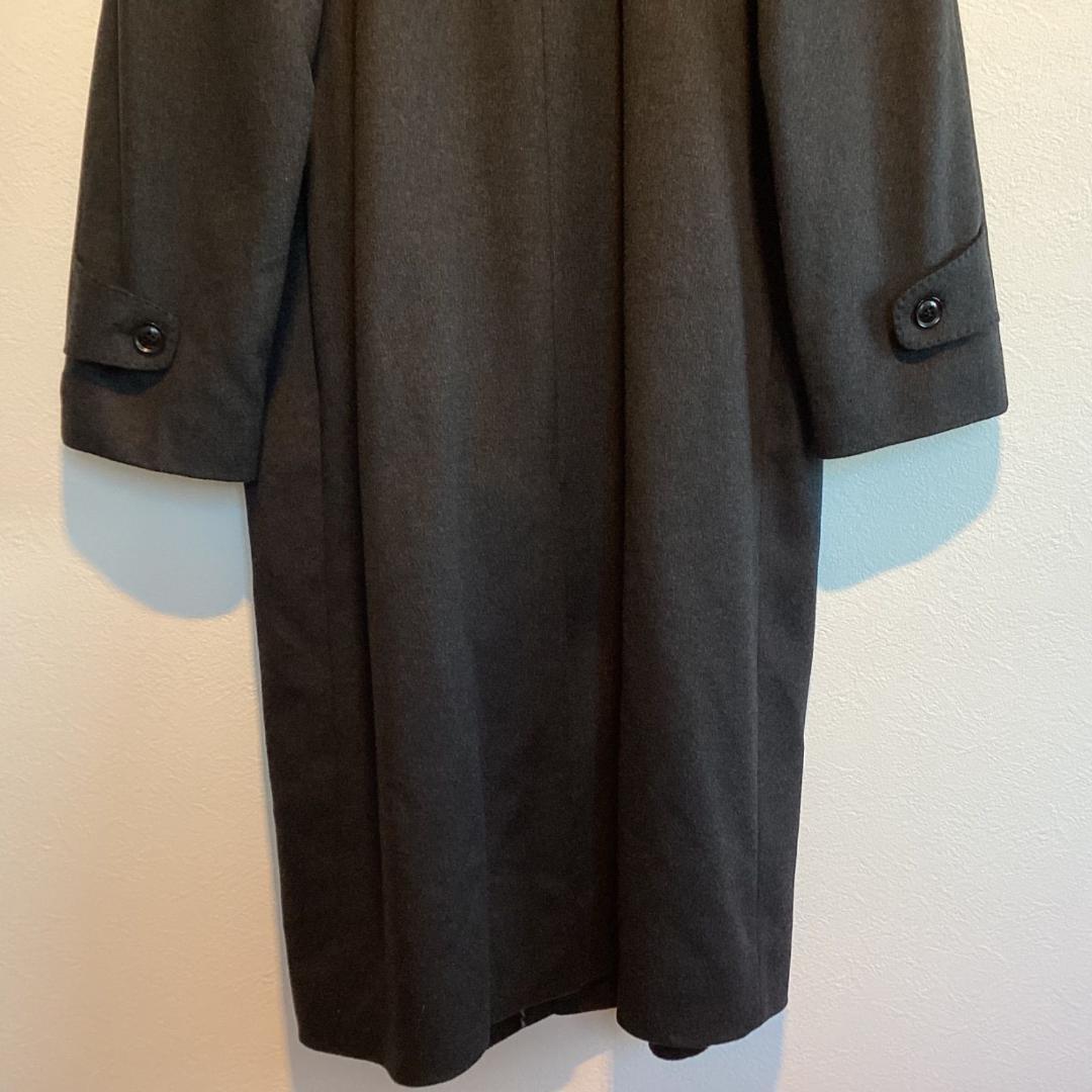 ★美品★ ステンカラーコート カシミヤ100% ロングコート M チャコール