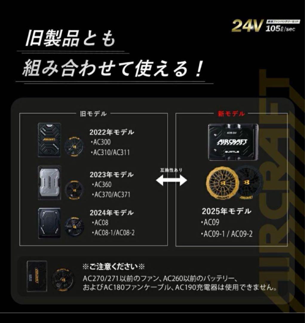 バートル 2025年 空調服24Vメタリックレッドバッテリー&レッドファン