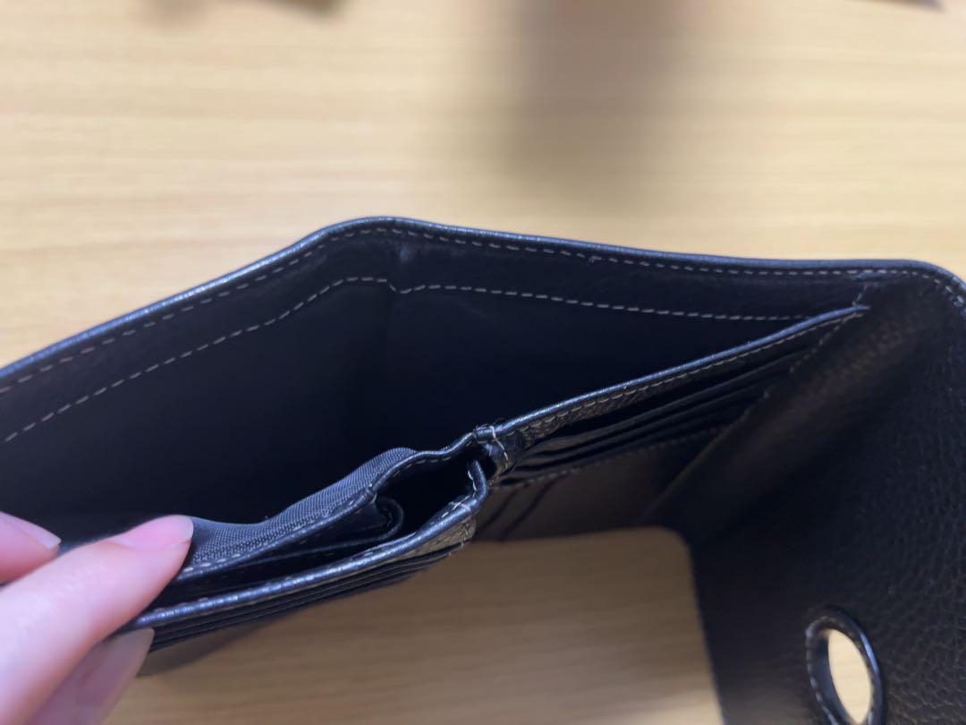 はな坊 エルメス 三つ折り財布 黒 レザー