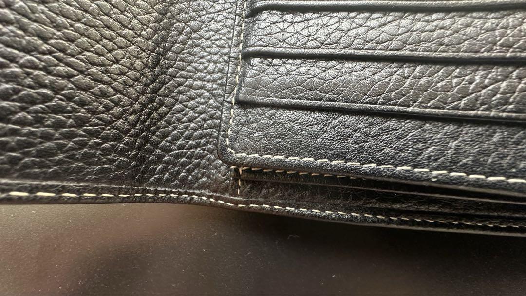 はな坊 エルメス 三つ折り財布 黒 レザー