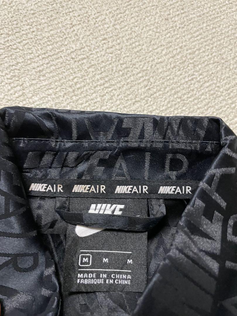 ★NIKE★ ナイキ 半袖 ジャンプスーツ 黒 総柄 ロゴ柄 ツナギ 黒