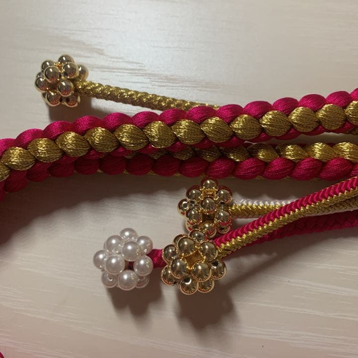 帯締め ピンク 金 赤 帯締め ピンク 金 赤