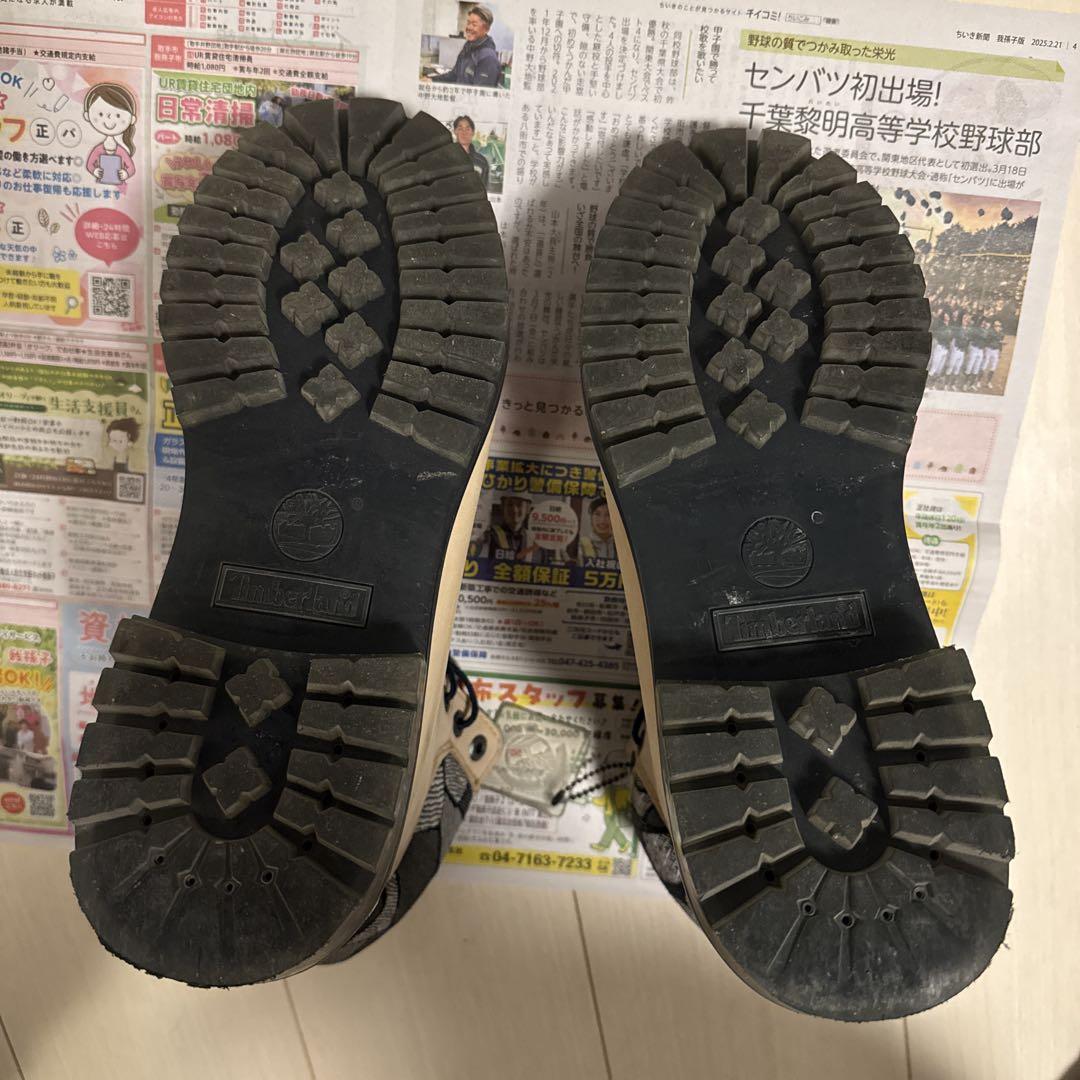 美品Timberland ベージュ スエード ハイカット ワークブーツ