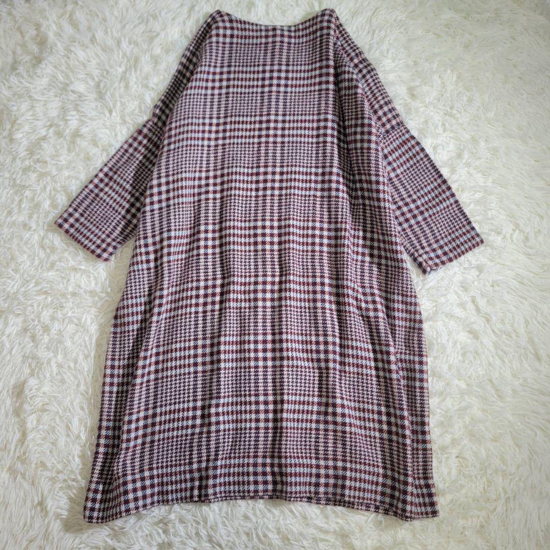 美品☆45r インドネル 馬比古 チェック ロング ワンピース マルチカラー 美品☆45r インドネル 馬比古 チェック ロング ワンピース マルチカラー