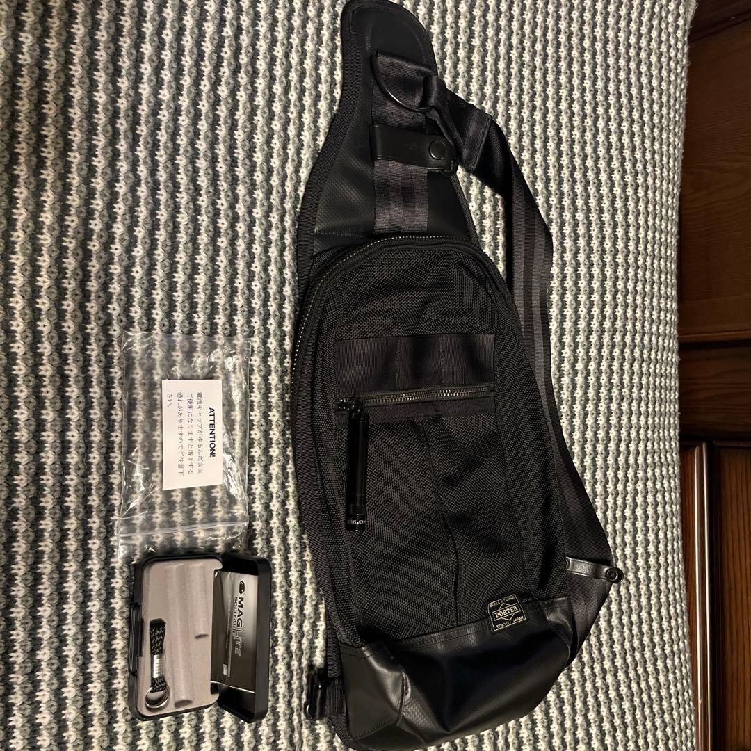 PORTER HEAT スリングショルダーバッグ マグライト付吉田カバン