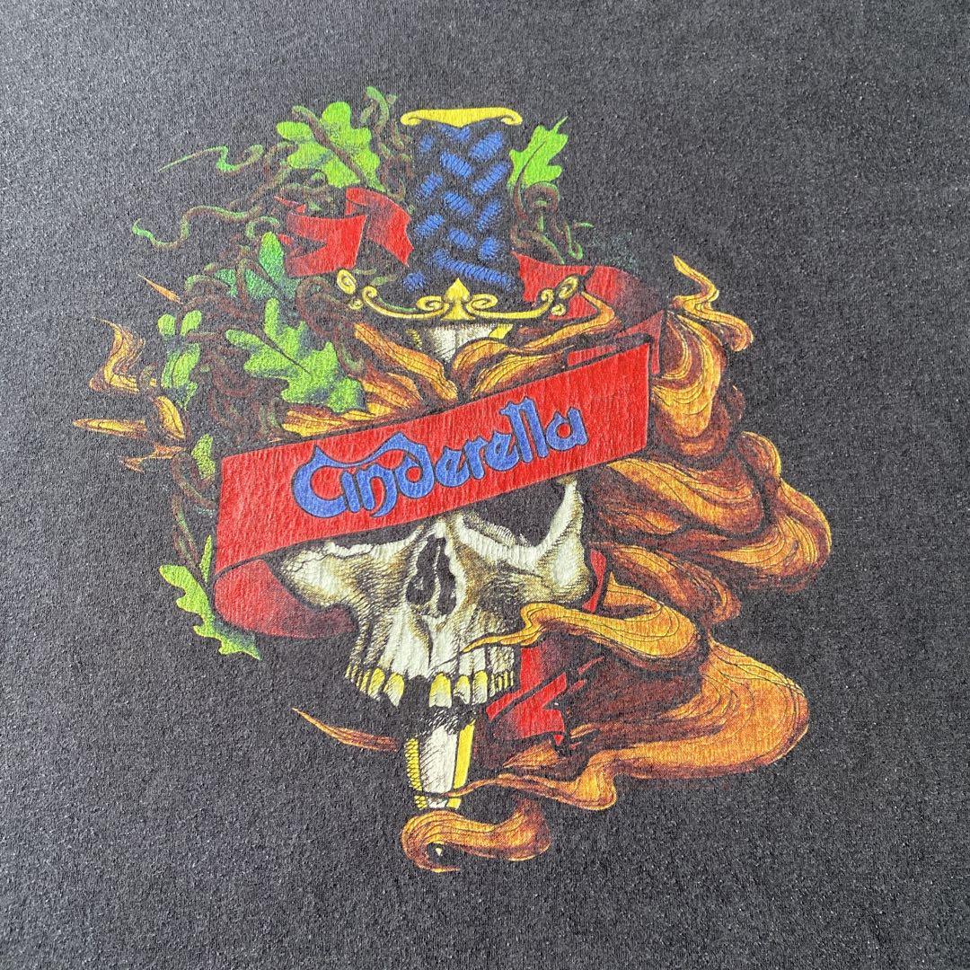 80s Cinderella 1989tour 両面プリントTシャツ スカル