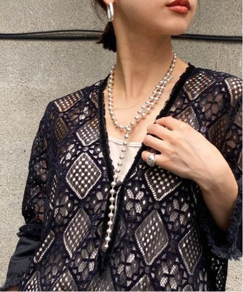 8400円割引き Ameri vintage ボールチェーンネックレス ブラック系