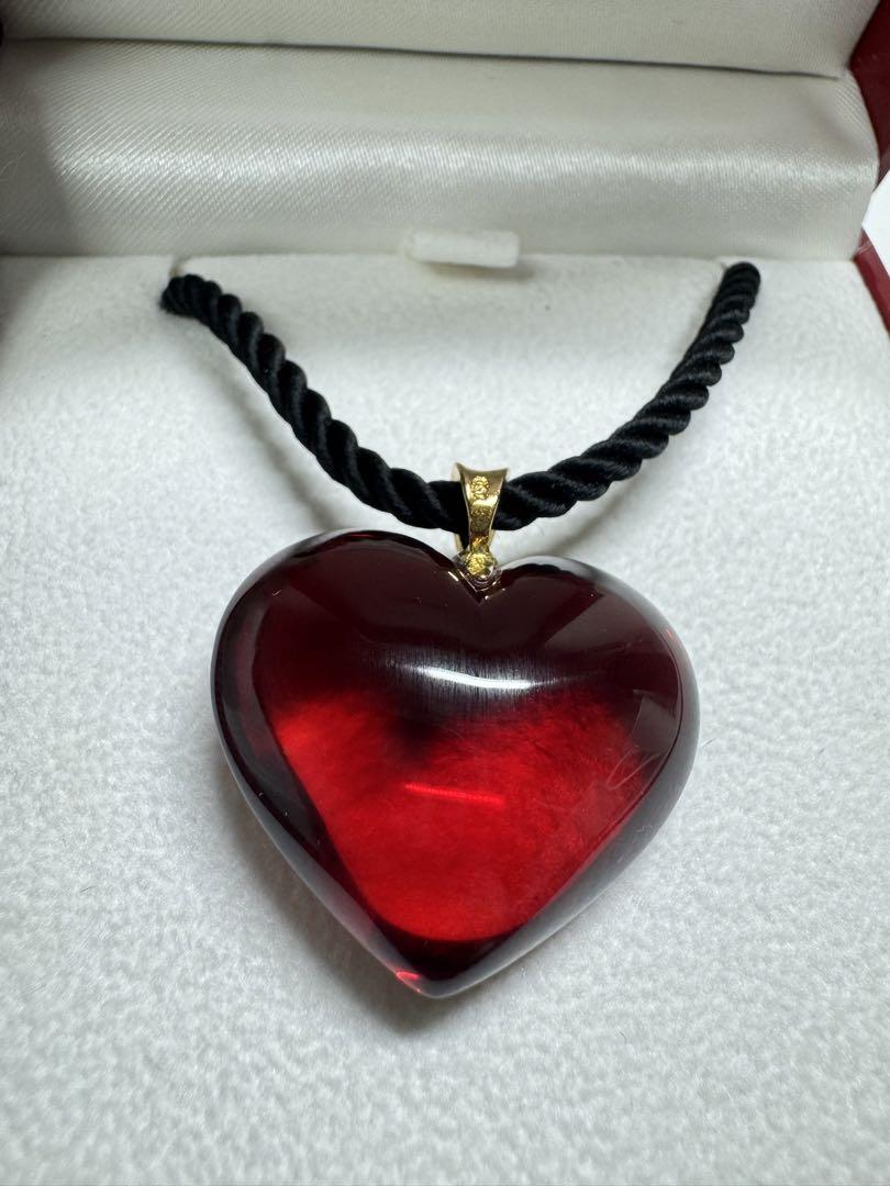 Baccarat バカラ ハートネックレス レッド 750刻印 ペンダント