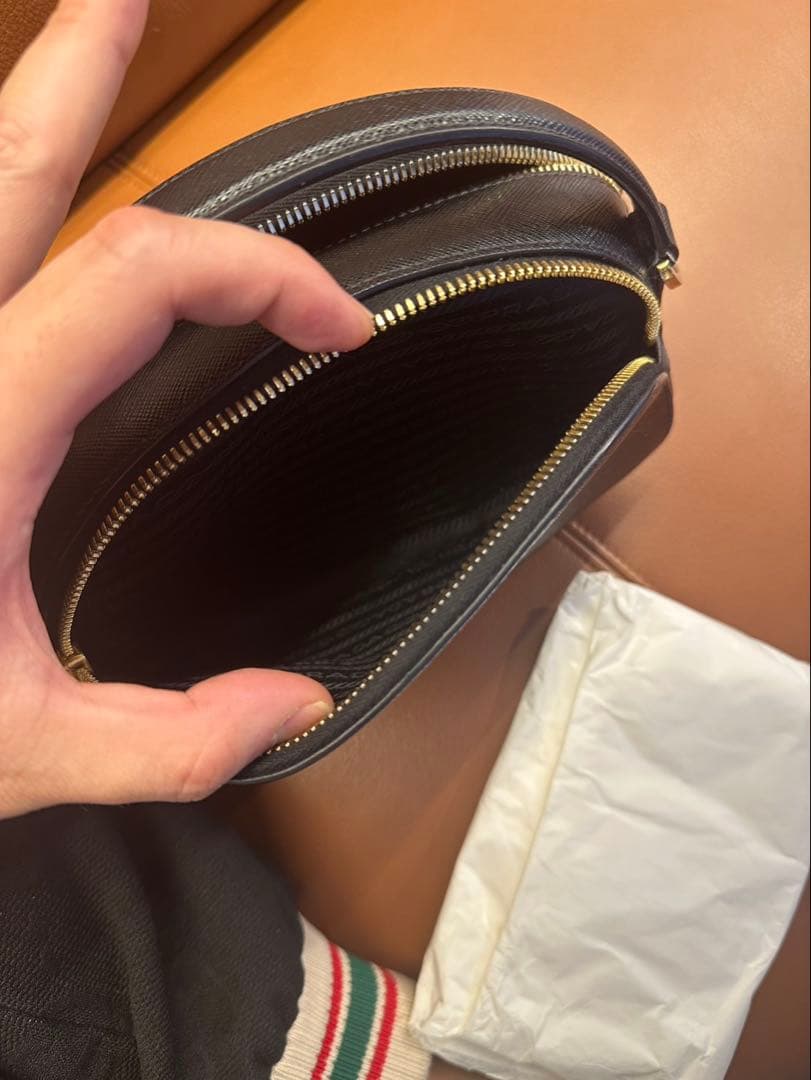 PRADA サフィアーノレザー ハンドバッグ ネイビー PRADA サフィアーノレザー ハンドバッグ ネイビー